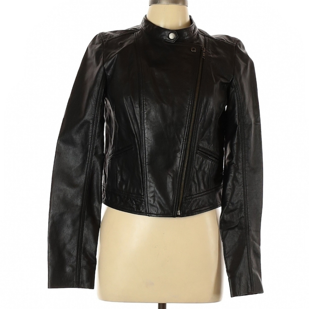 Rubbish Black Leather Jacket